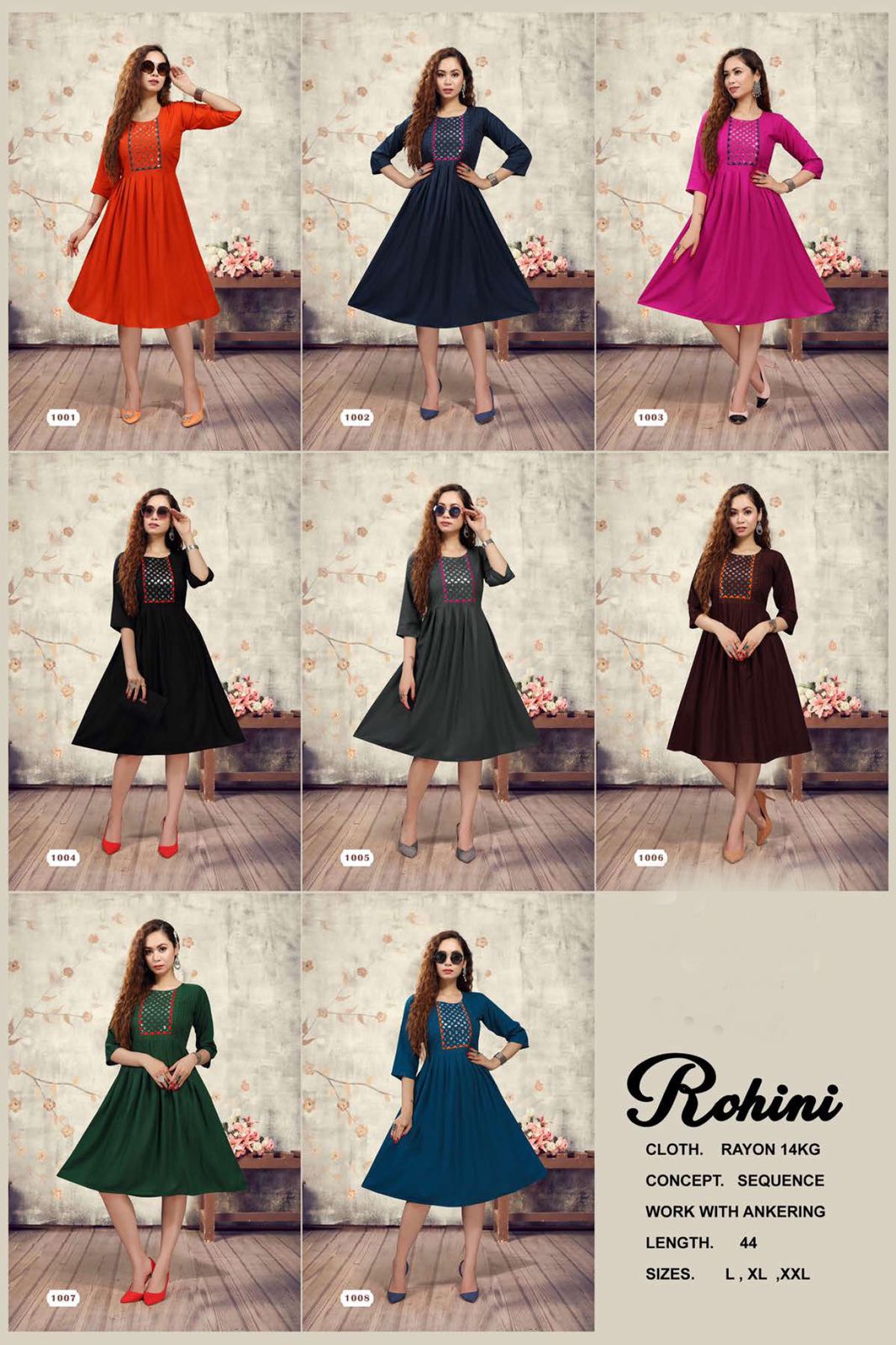 Rohini Ethnic Wear Designer Rayon Anarkali Kurti Collection